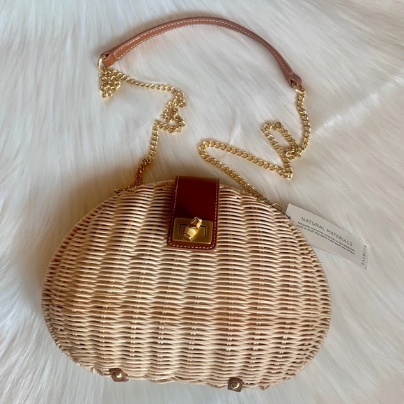 Talbots Handbags - NWT Talbots Wicker Hard Shell Crossbody Purse